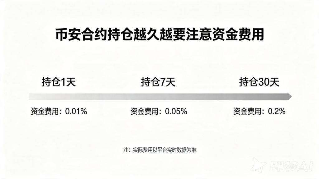 jimeng 2026 04 17 3247 帮我生成币安合约持仓越久越要注意资金费用白色主题图片