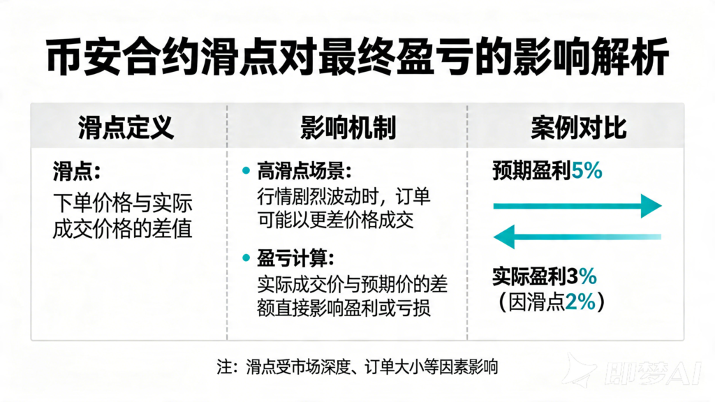 jimeng 2026 04 20 4100 帮我生成币安合约滑点为什么会影响最终盈亏白色主题图片
